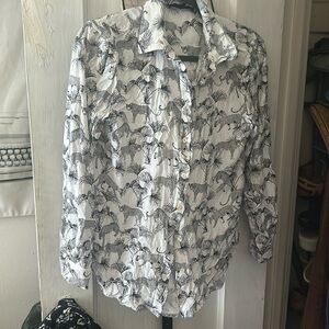 Leopard print button down medium